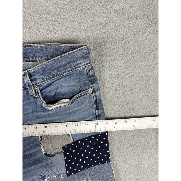 Lauren Ralph Lauren Jeans Women's 8P Patchwork Logo Black Label Distressed - Picture 11 of 13